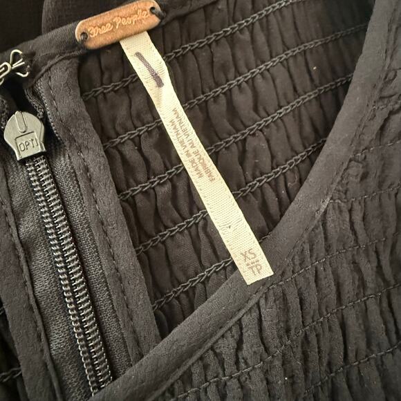 Free People jumpsuit wide-leg puff sleeve smock XS - Picture 7 of 9